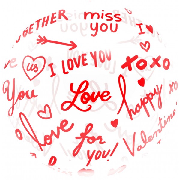 Шар круг Deco Bubble,  Я Люблю Тебя Прозрачный